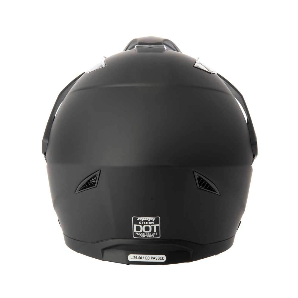 MMG Dual Sport Helmet - Off Road Motorcycle & ATV - Flip-Up Visor - Large - Black Matte - Model 23
