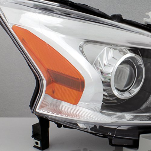 AKKON Halogen Headlights for 13-15 Altima Sedan - Chrome Housing, Driver & Passenger Side, Direct Replacement Pair, Model 5-HD-JH-NA134D-OE