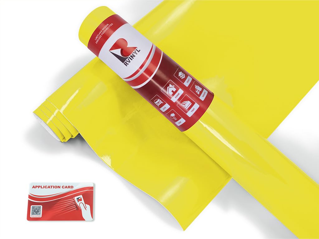 Avery Dennison Sw900 236-O Gloss Ambulance Yellow Supreme Wrapping Film Vinyl Vehicle Car Wrap Sheet Roll - (36'' X 60'')