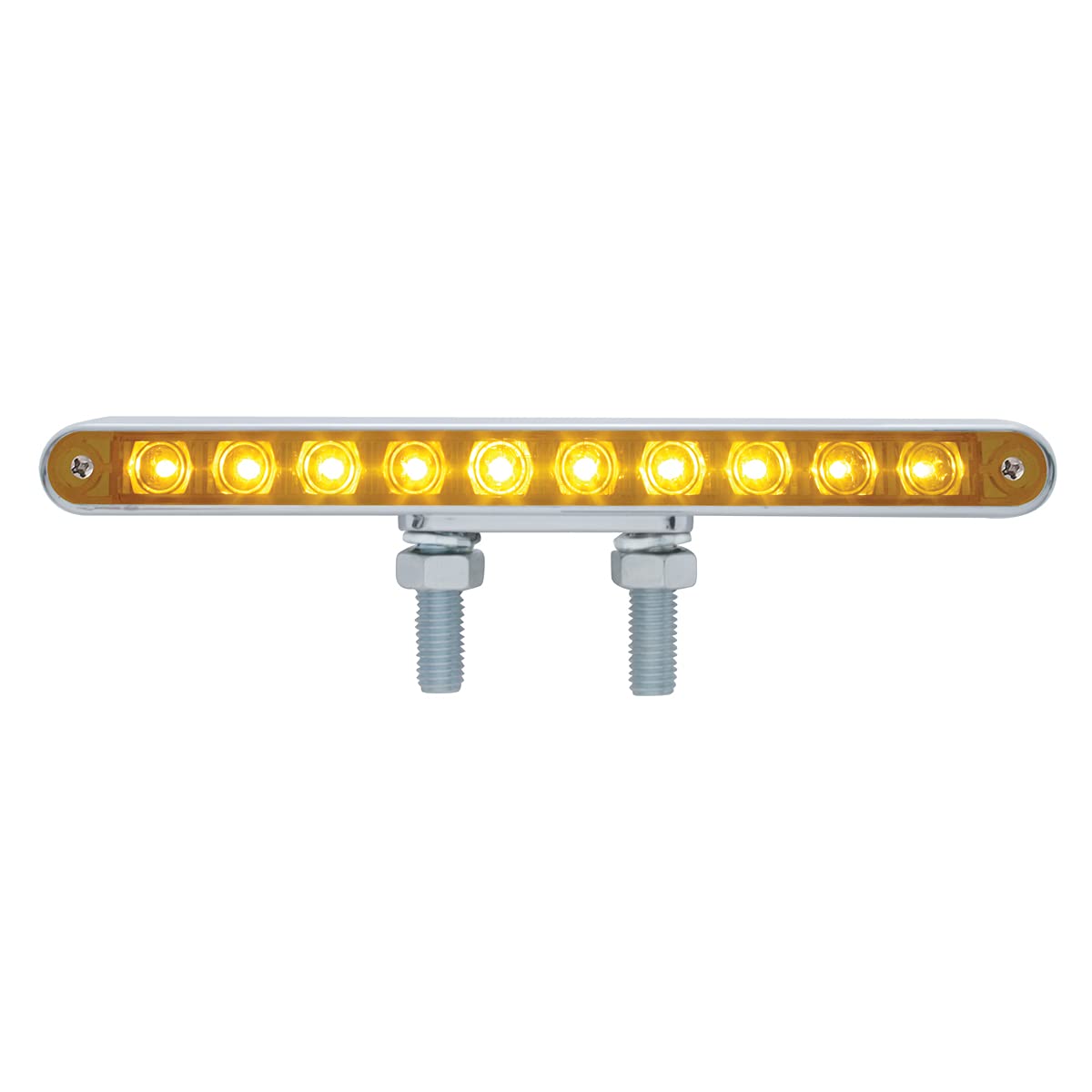 United Pacific 39201 10 Led 9'' Double Face Light Bar (Amber & Red Led/Amber & Red Lens)