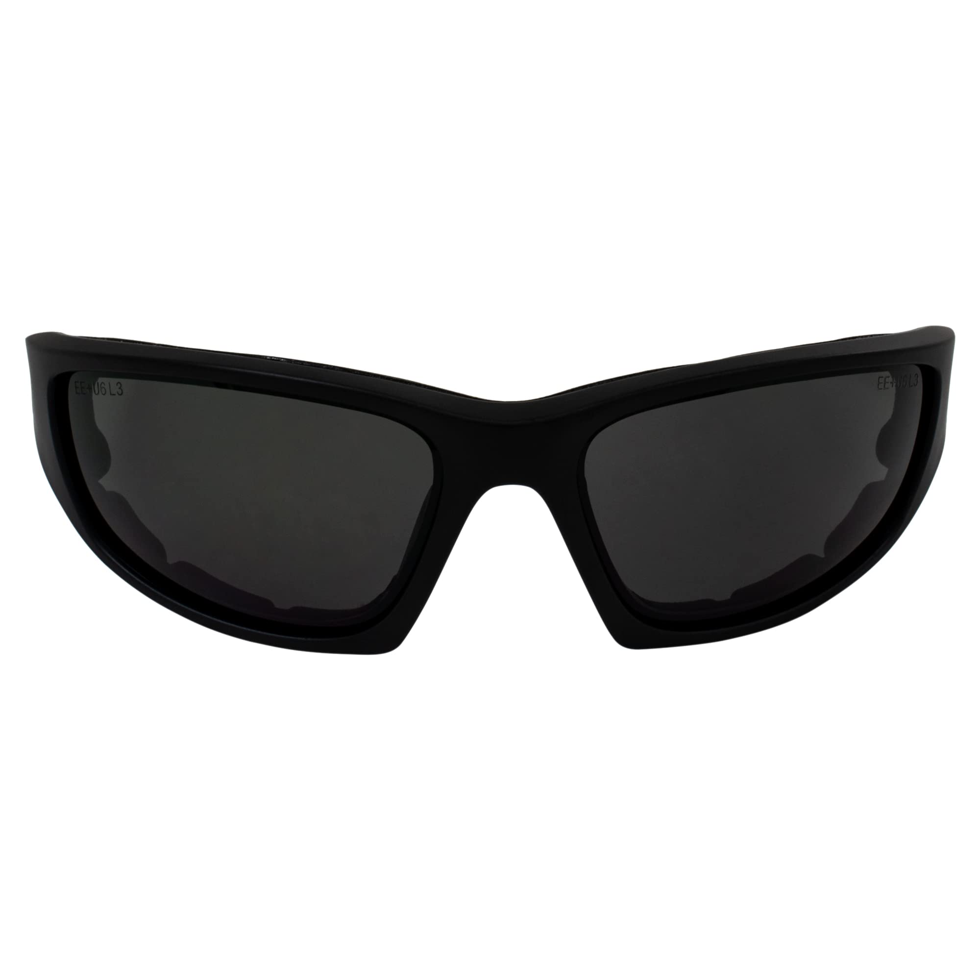 2 Pair Epoch Foam-3 Padded Motorcycle Sunglasses Black Frames 1 With Smoke Lens, 1 With Clear Lens