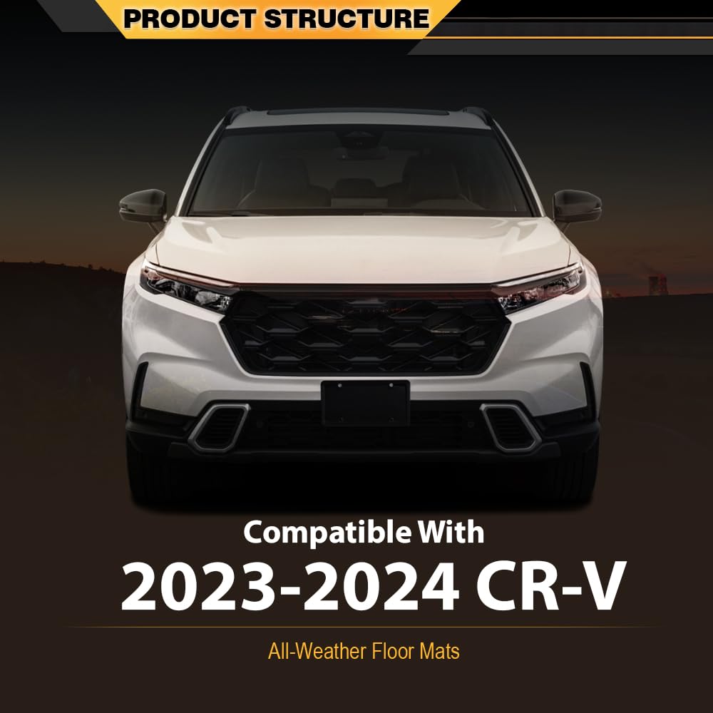 G-PLUS TPE Floor Mats Compatible with Honda CRV 2023 2024 2025 (Include Hybird) All Weather Full Cover Protection Floor Liners A