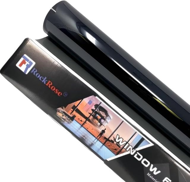 Rockrose Charcoal 2Ply Premium Carbon 5% Vlt Car Tint 20 In X 10Ft Professional Window Tint Heat, Uv, And Irr Block Tint For Car