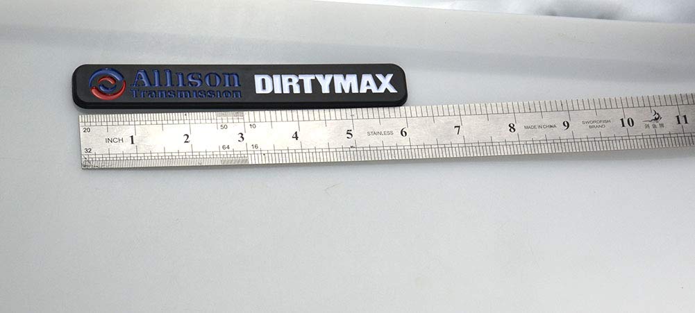 Pair Set Dirtymax Allison Transmission Emblems Badge Sticker Replacement For Silverado Sierra (White Blue Black)