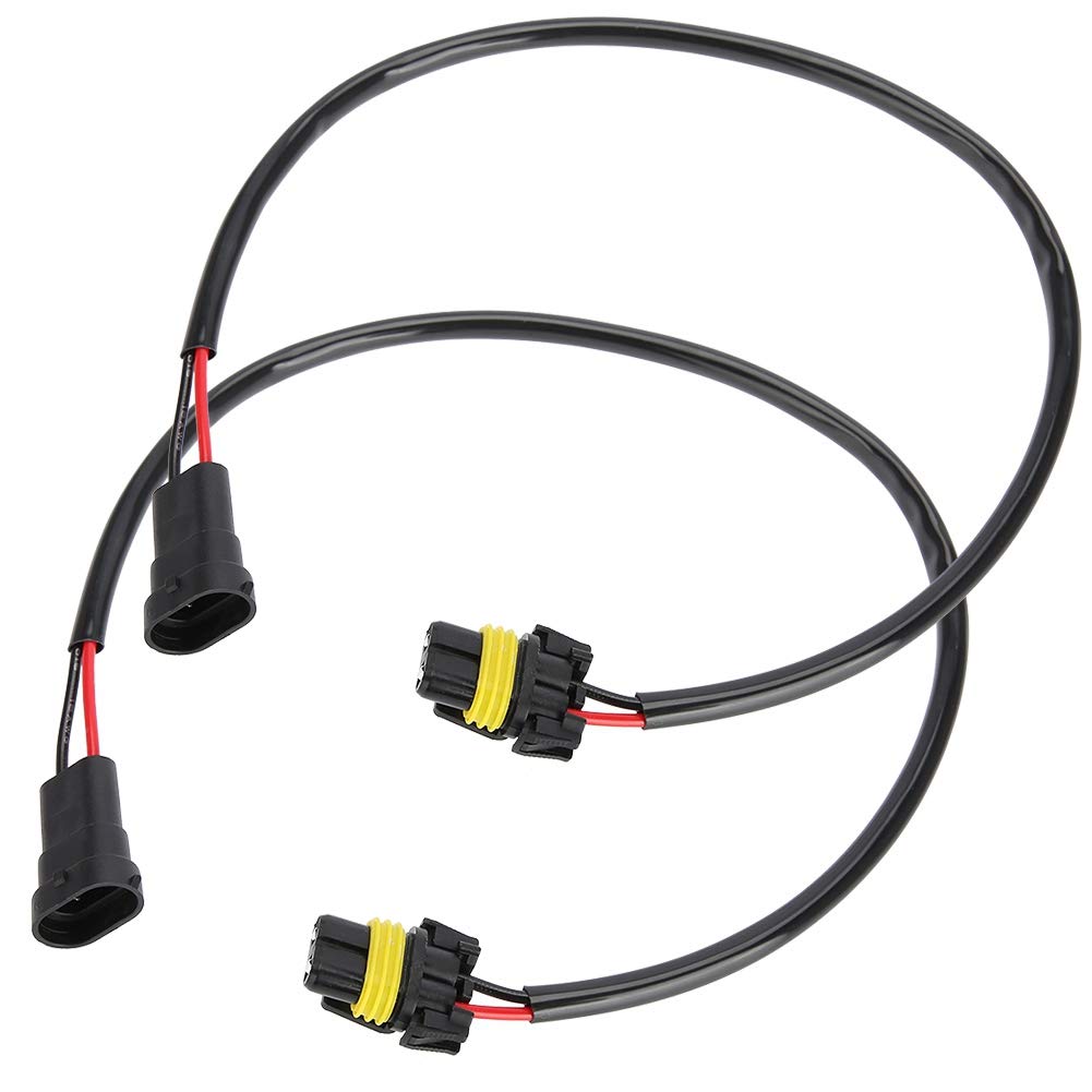 Kimiss Headlight Socket Cables, 2Pcs H11 Female 9006 Hb4 9012 9006Xs Male Headlight Fog Light Conversion Adapter Connector Cable Sockets