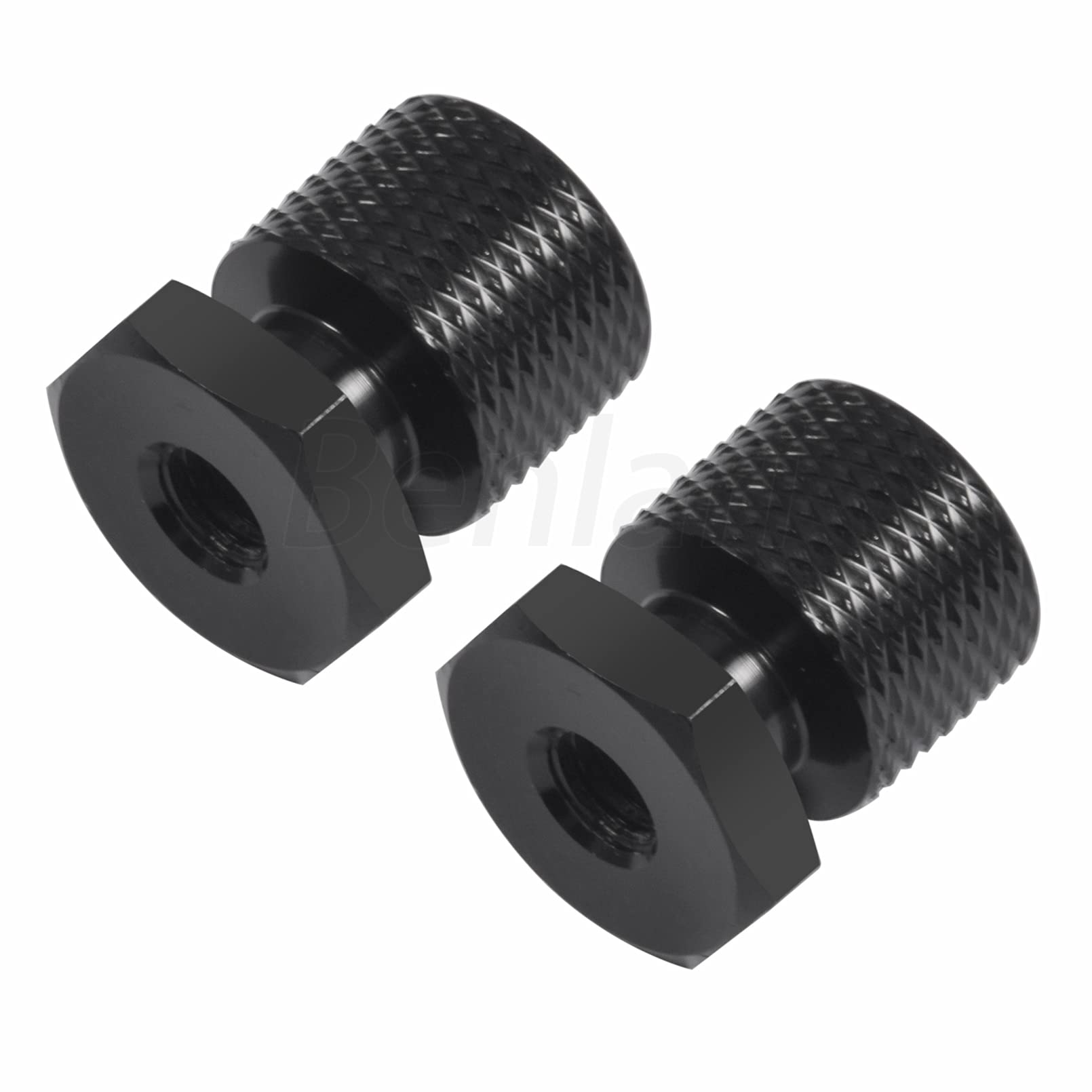 Benlari Black Solo Seat Nuts Mounting Nuts 1/4''-20 Thread Compatible for Harley Davidson Touring Softail Street Glide Road Glid