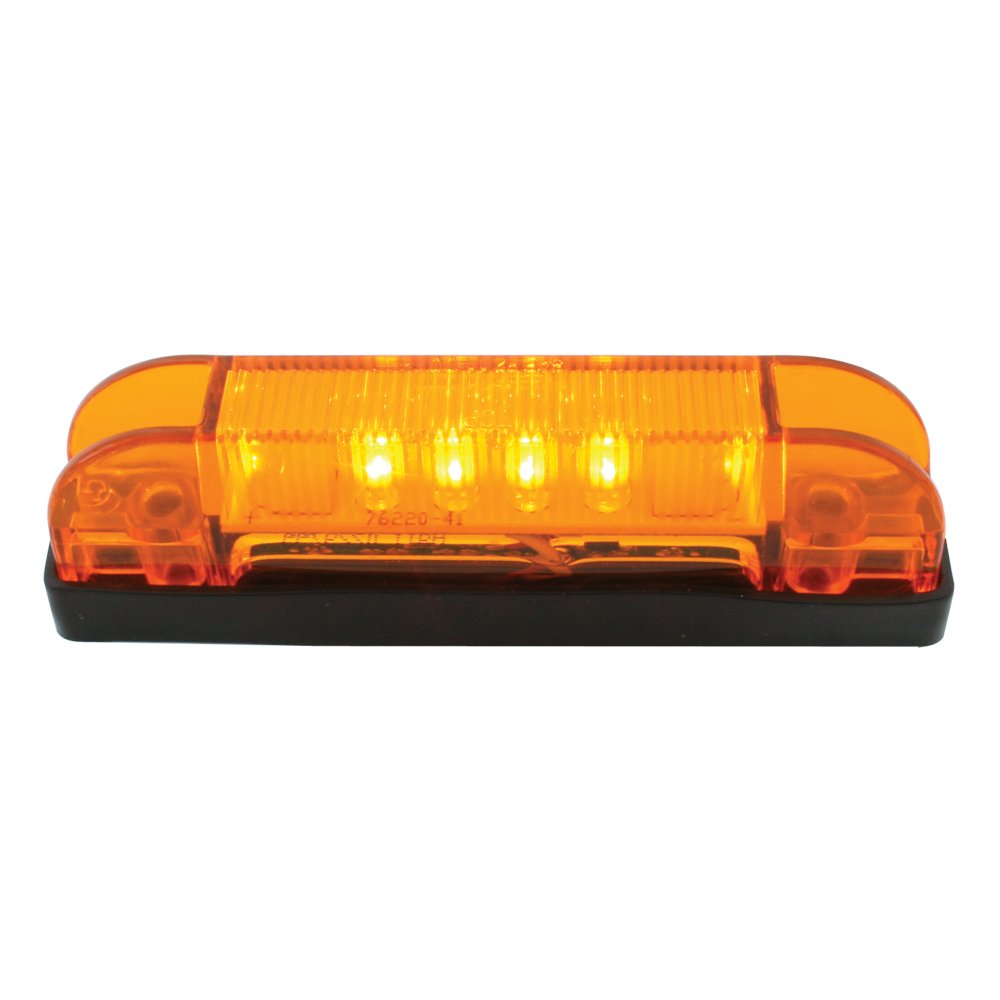 Gg Grand General 76220 4 Inches Thin Line Amber/Amber 6 Led Wide Angle Marker Light, 2 Inch
