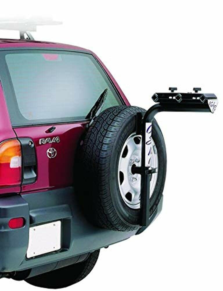 SURCO BT300 Bike Rack - 3-Bike Spare Tire Mount, Alloy Steel, Black Finish, Integrated Lock