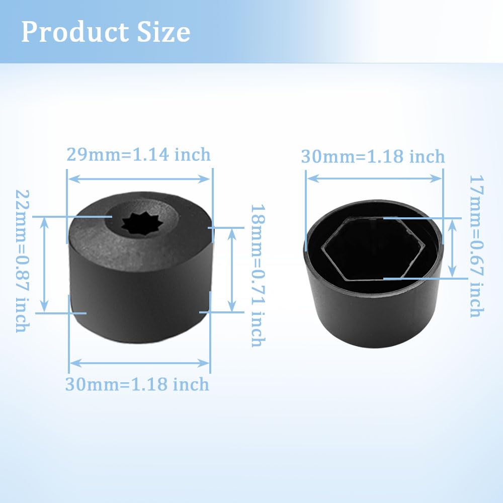 Dkvudho 20Pcs 17Mm Wheel Lug Nut Covers Caps + Removal Tool Replacement For Vw Lug Nut Cover Jetta Beetle Passat Gti Cc Wheel Bo