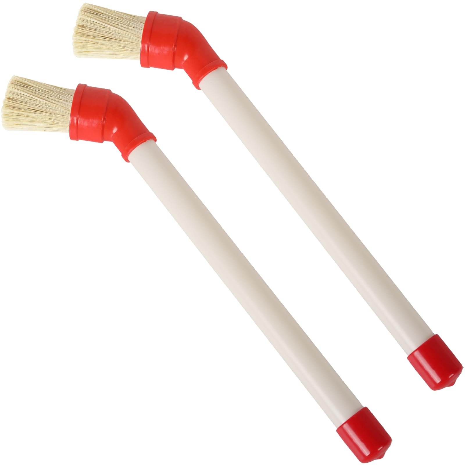 Calvana [2 Pack] Curved Applicator Brush for Tire Mounting Paste - 11'' Plastic Handle - 45-Degree Angled Brush for Easy Applica
