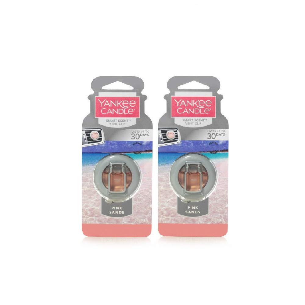 Yankee Candle Smart Scent Vent Clip Odor Neutralizing Car AC Air Freshener, Pink Sands, 2 Packs