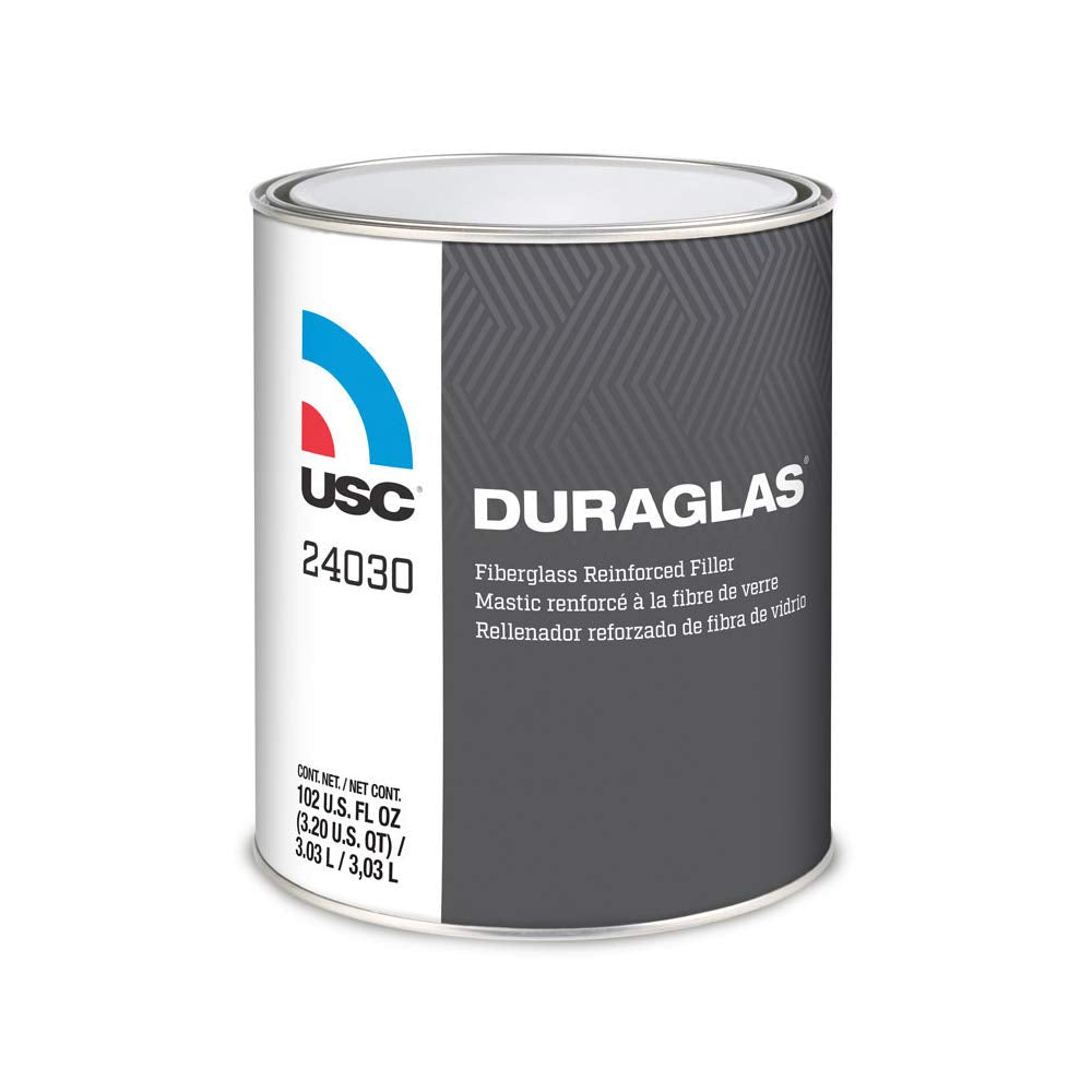 Duraglas Fiberglass Reinforced Auto Body Filler | Rust & Waterproof Single Short-Strand Fiberglass Body Filler, Base Color of Da