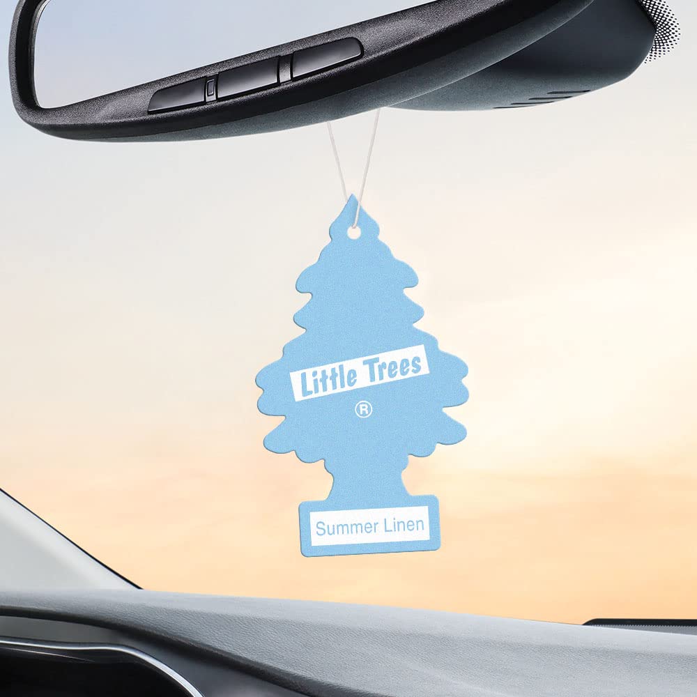 Little Trees Air Fresheners Car Air Freshener. Hanging Tree Provides Long Lasting Scent For Auto Or Home. Summer Linen, 24 Air F