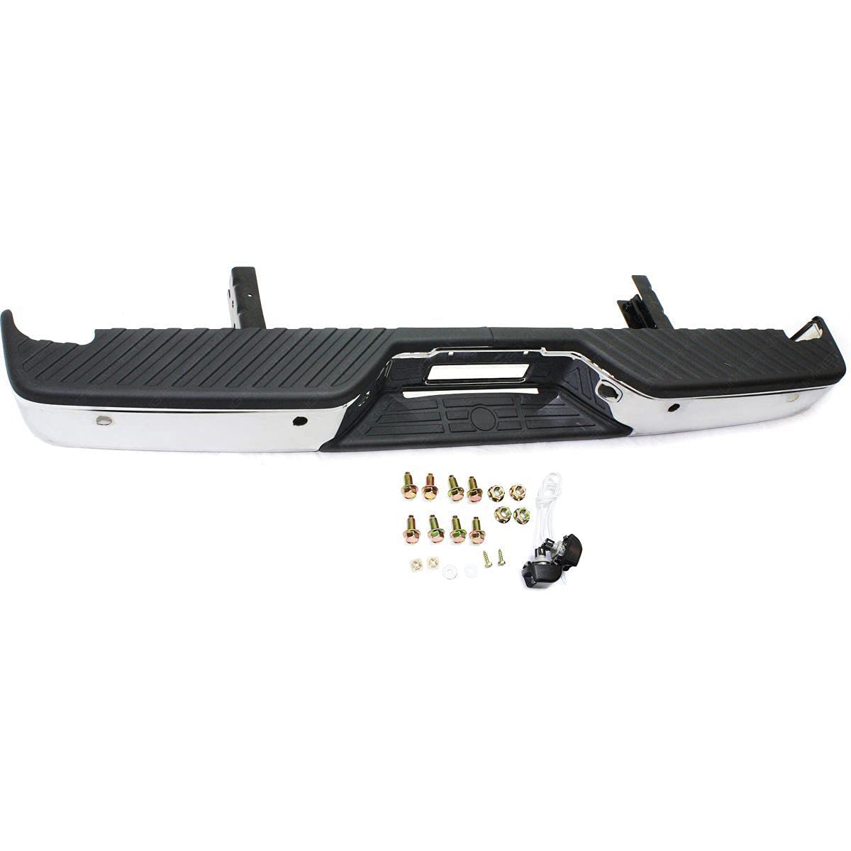 BUMPER-KING Rear Step Bumper Compatible with 2004-2015 Nissan Titan Pickup 04-15 NI1103118 Chrome with Park Assist