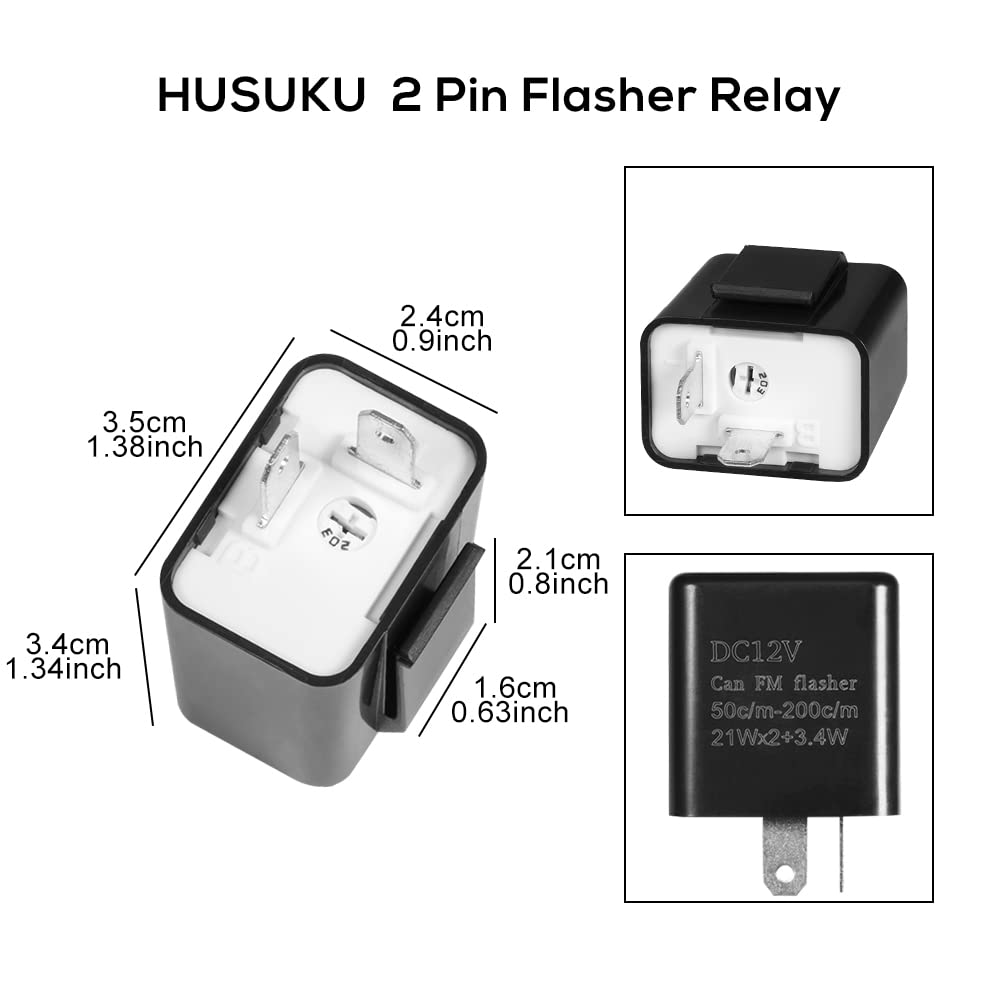 Adjustable 2 PIN 12V Motorcycle Indicator Turn Signal Flasher Relay Perfect Fit for Honda Grom Yamaha Harley etc. Motorcycle LED