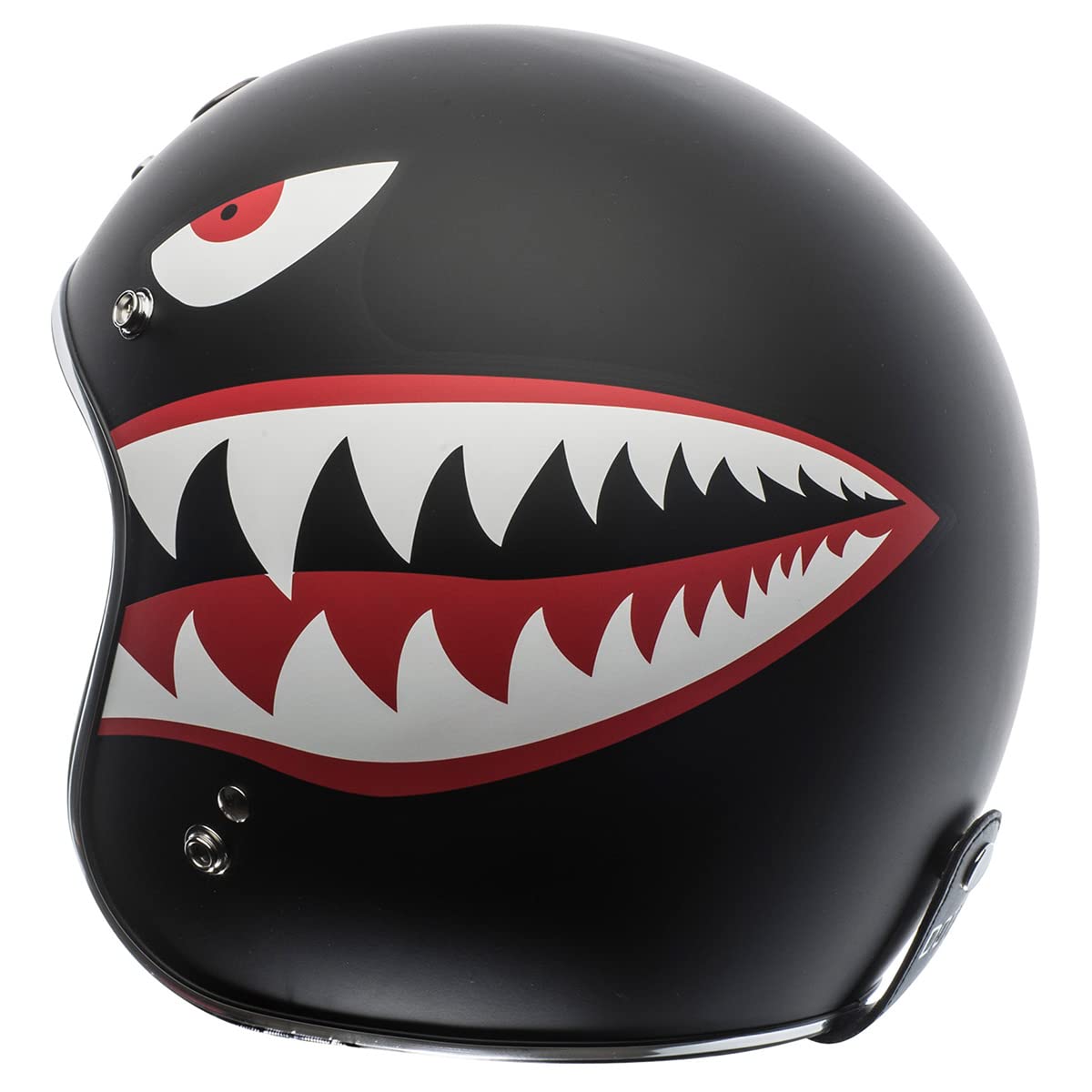 Torc T50 Route 66 3/4 Helmet With 'Flying Tiger' Graphic (Flat Black, Xx-Large)