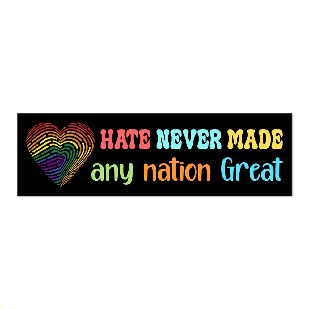 JQYCJTR Hate Never Made Any Nation Great Sticker or Magnet, Social Justice Sticker or Magnet, Reusable Car Magnets for Bumper Fr