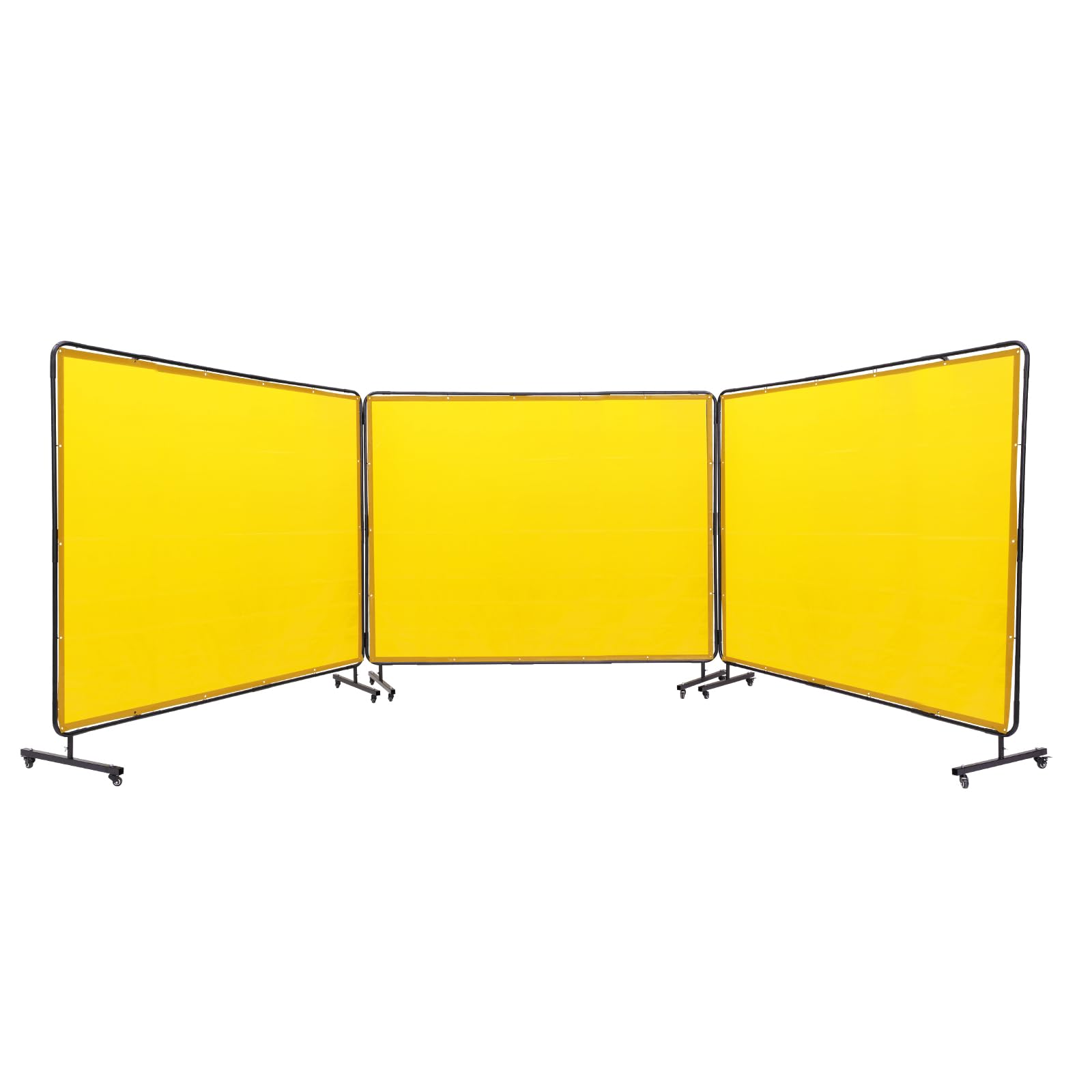 VEVOR Welding Screen with Frame, 6 x 8 3 Panel Welding Curtain Screens, Flame-Resistant Vinyl Welding Protection Screen on 12 