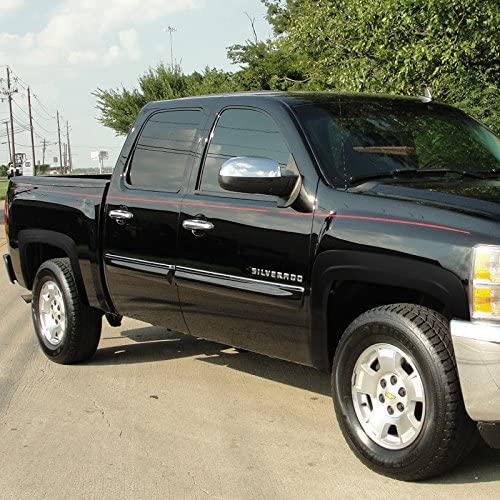 SPEC-D Tuning Fender Flares, Black Polypropylene, 2007-2013 Chevy Silverado 1500, Model FDF-SIV07SBBK-RS, 69.3"