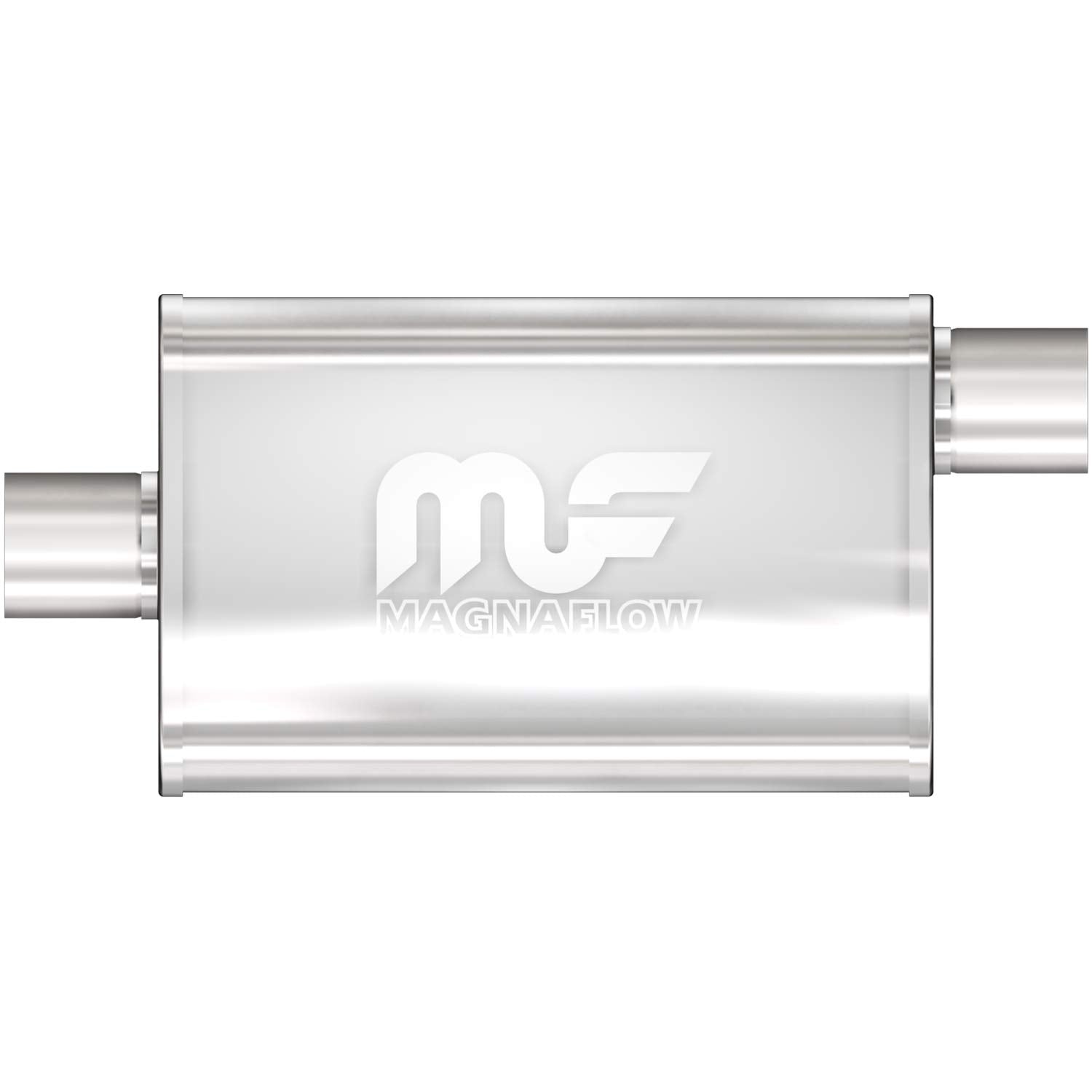 Magnaflow Performance Exhaust Muffler 11365: 2.25/2.25 Inlet/Outlet, 4X9X11 Oval, Stainless Steel, Satin Finish