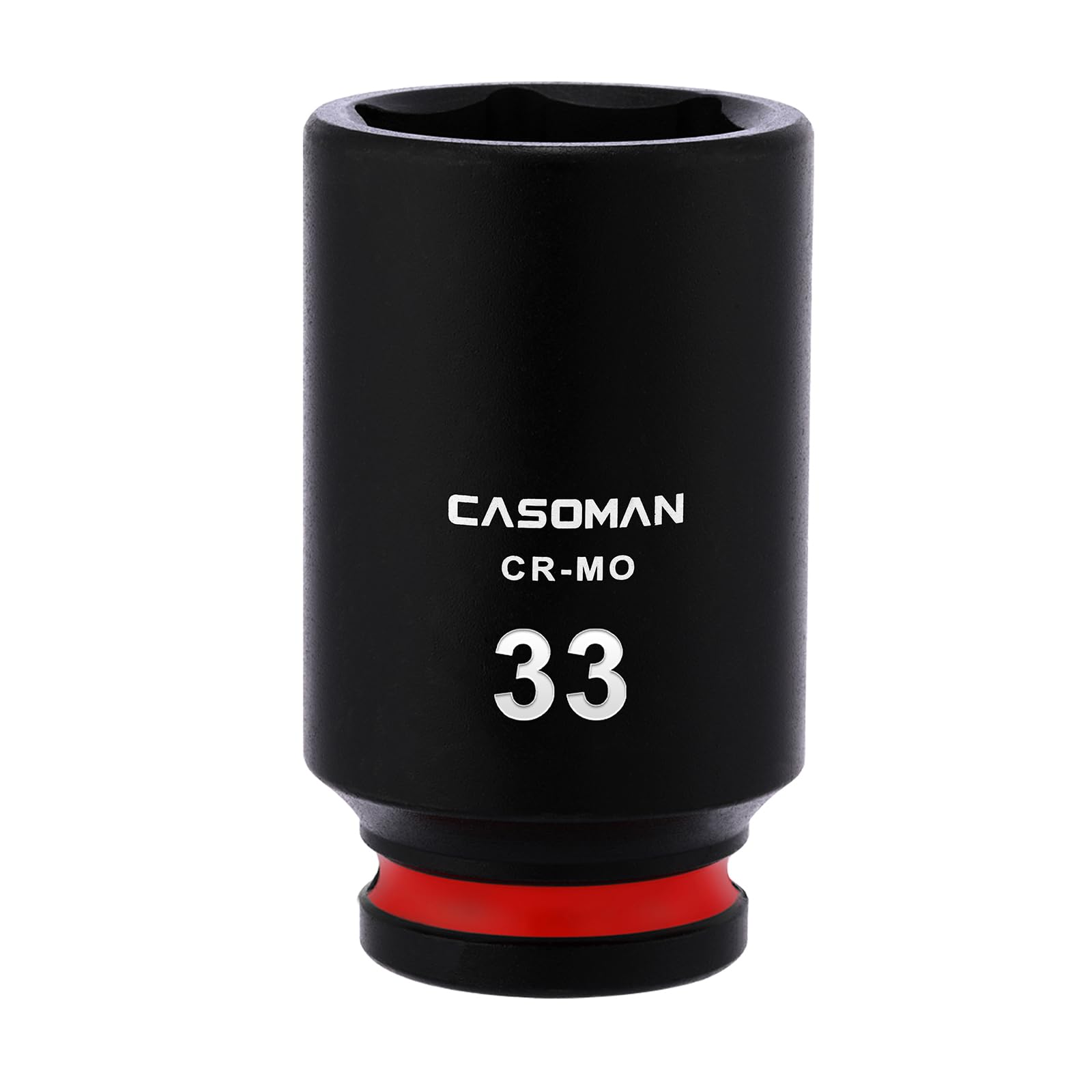 CASOMAN 1/2 Drive x 33mm Deep Impact Socket, 6-Point, Metric, CR-MO