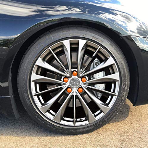ColorLugs Vinyl Lug Nut Cover | Orange | Flexible Fit Wheel Lug Nut Cap | Fits 17 mm | Pack of 20 | Includes Deluxe Extractor |