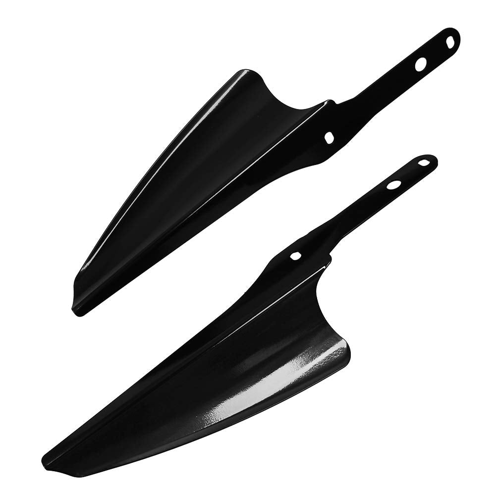 HIYOYO Gloss Black Front Fork Mount Wind Deflectors Windshield for 1995-2023 Harley Touring Road King Street Glide Electra Glide