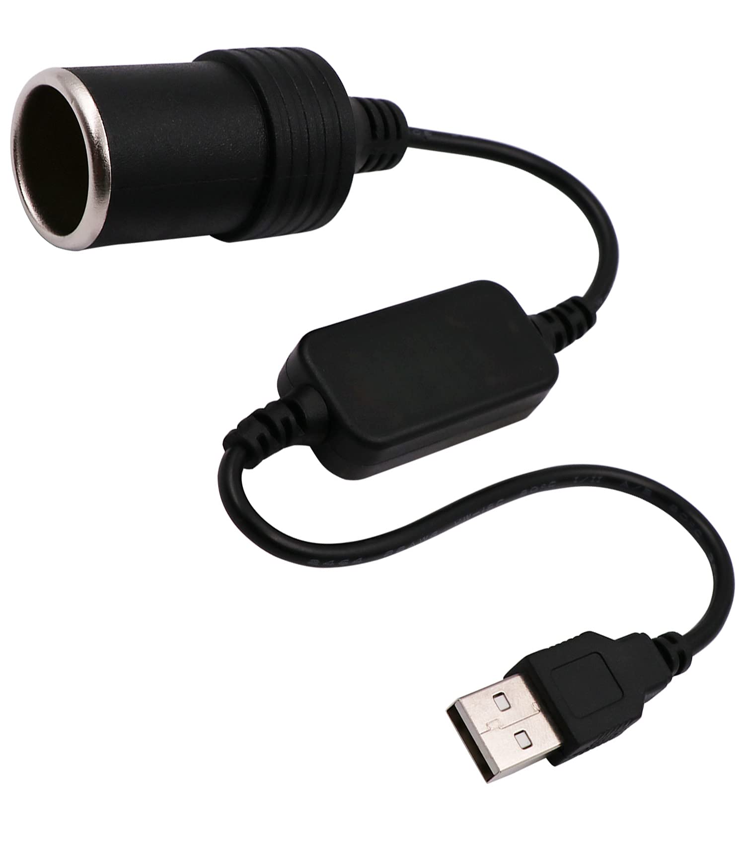 Usb A Male To 12V Car Cigarette Lighter Socket Female Converter Cable (8W Max)