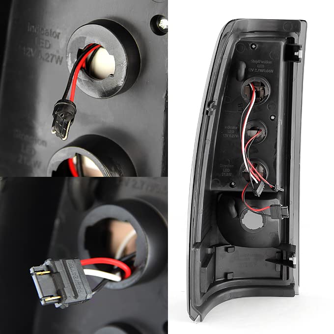 Akkon - For 03-06 Chevy Silverado 04-06 Gmc Sierra Pickup Truck Smoke Led Tail Lights Brake Lamps Replacement