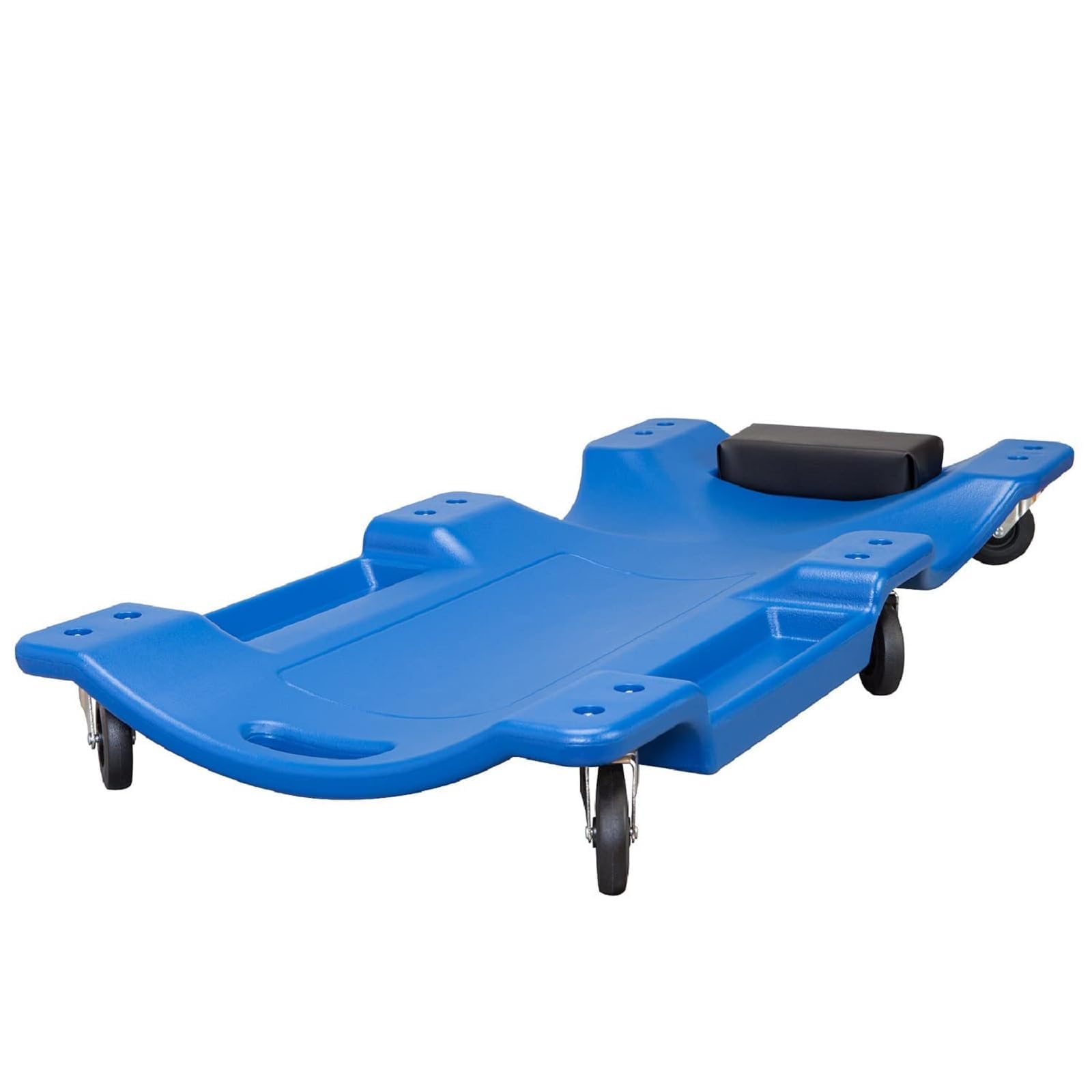 Big Red Atrp6240Ur Blow Molded Plastic Rolling Garage/Shop Creeper: 40'' Mechanic Cart With Padded Headrest And 6 Casters, 350 L