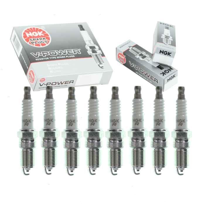 8 pc NGK V-Power Spark Plugs compatible with Chevrolet Silverado 2500 HD 8.1L V8 2001-2006