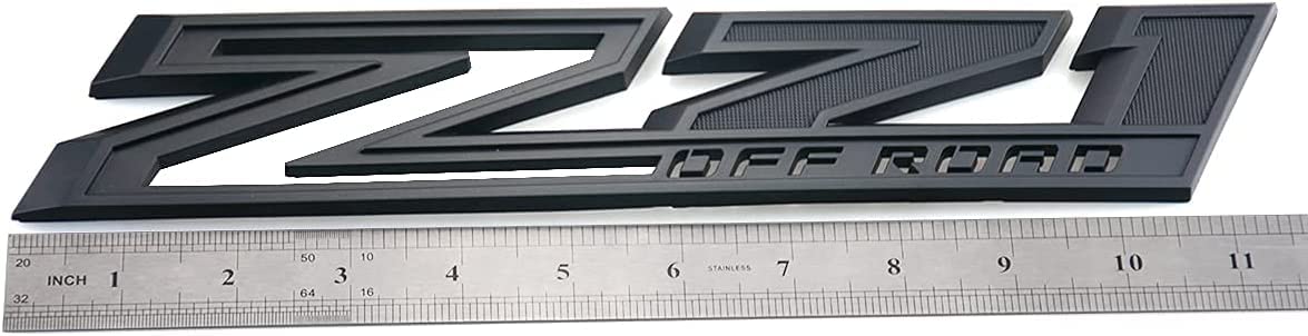 Yoaoo 2-Pack Z71 Off Road Emblems - Black Plastic Badges for Silverado (Model CS203-2-Z71offBKBK)