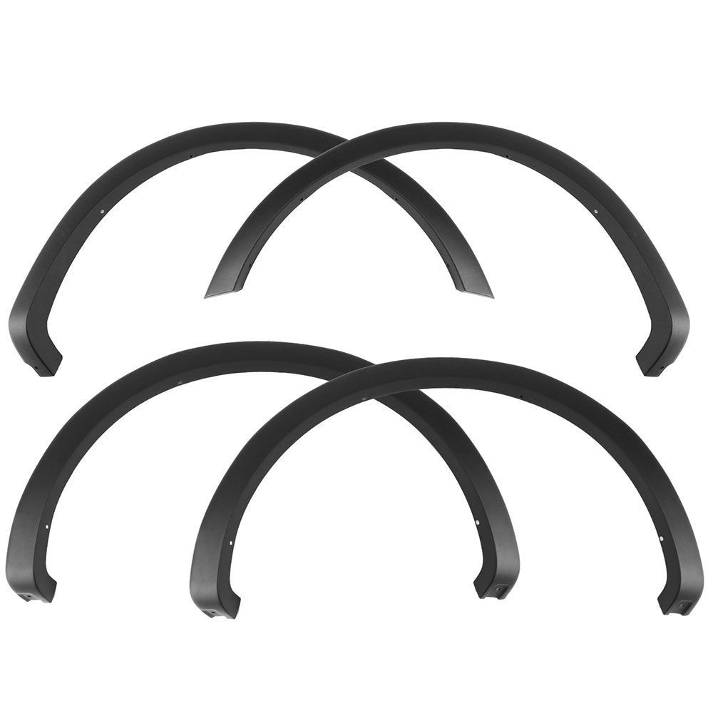 IKON MOTORSPORTS Fender Flares, Compatible With 2009-2014 Ford F150 (NOT FIT PLATIUM & RAPTOR), Factory Style Unpainted Black 4P