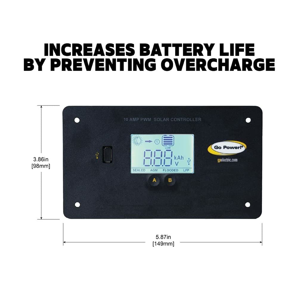 Go Power 80503 Gp-Pwm-10-Fm: 10 Amp Digital Solar