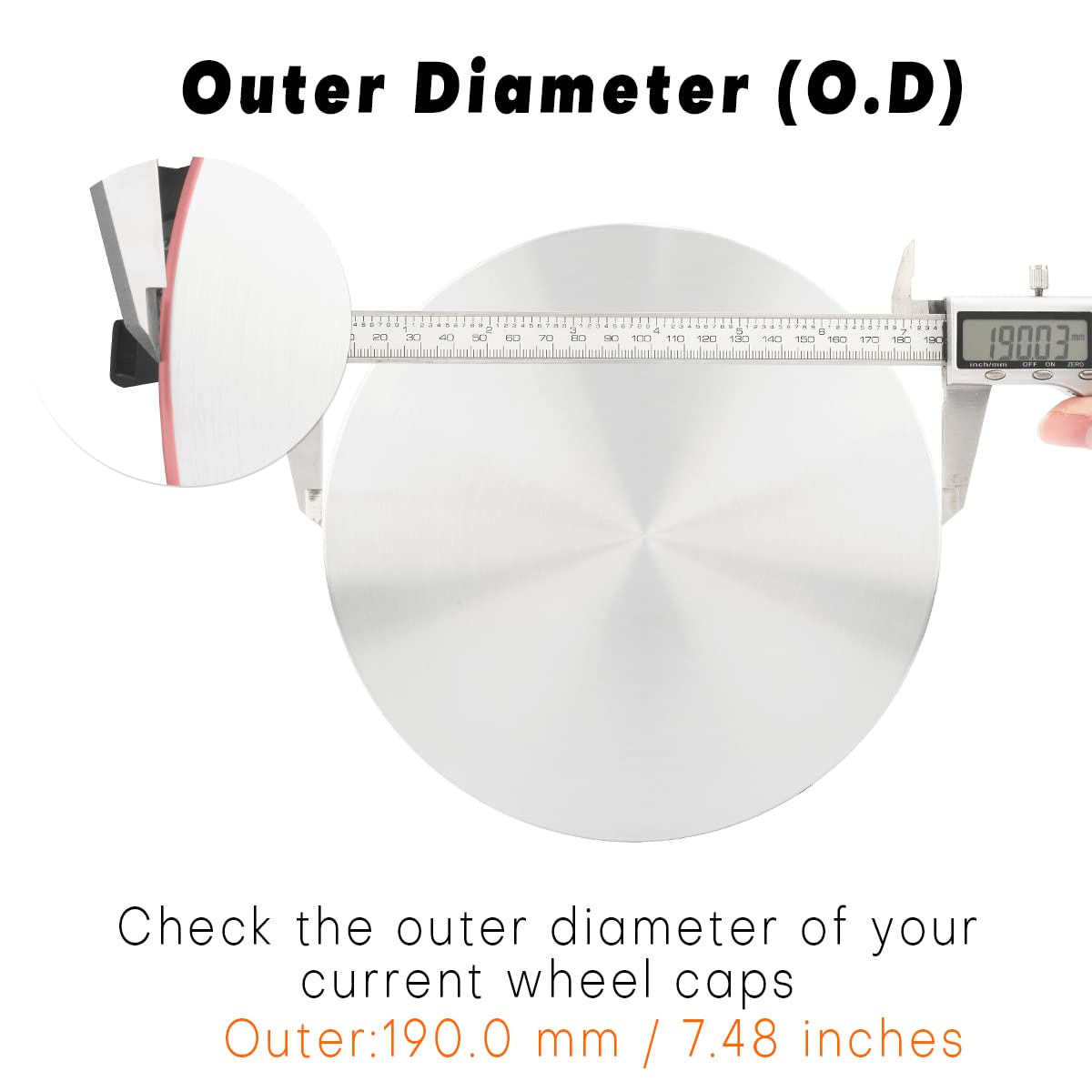 steel.frame.motor Wheel Hub Center Caps Silver for Chevy 15" Rim, ABS, Outer 190MM, Inner 178MM, Fits Silverado, Suburban, Tahoe 1992-1999