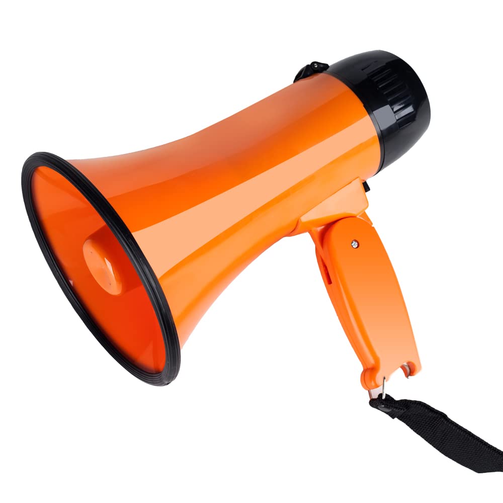 Mymealivos Portable Megaphone Bullhorn 20 Watt Power Megaphone Speaker Voice And Siren/Alarm Modes With Volume Control And Strap -Like New