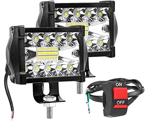 Fabtec 18 Led 4 Inch/10 Cm Bar Light Led Fog Light For All Motorcycles/Bike/Scooty/Erikshaw (Set Of 2) (4 Inch,White) (6 Month