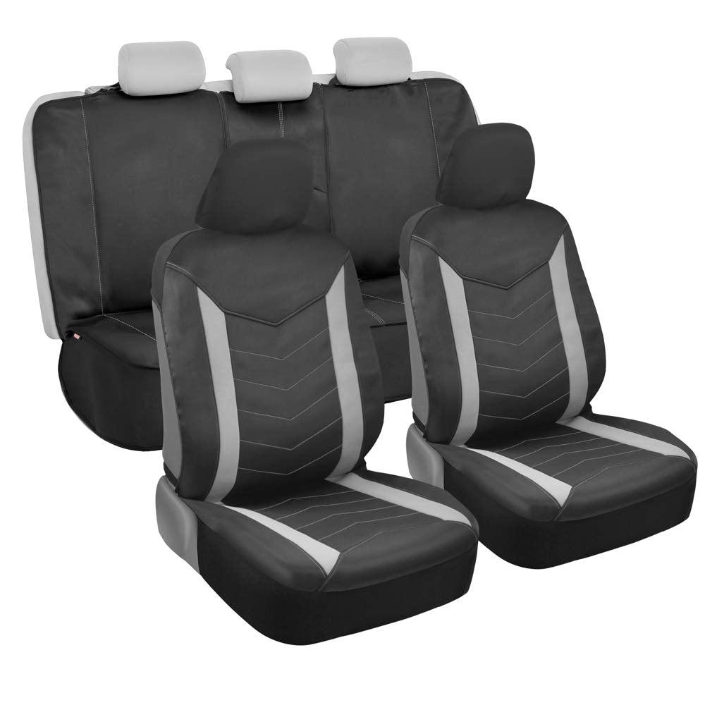 Motor Trend SpillGuard Car Seat Covers Full Set Waterproof - Neoprene Seat Protectors with Split Rear Bench, for Auto Truck Van 