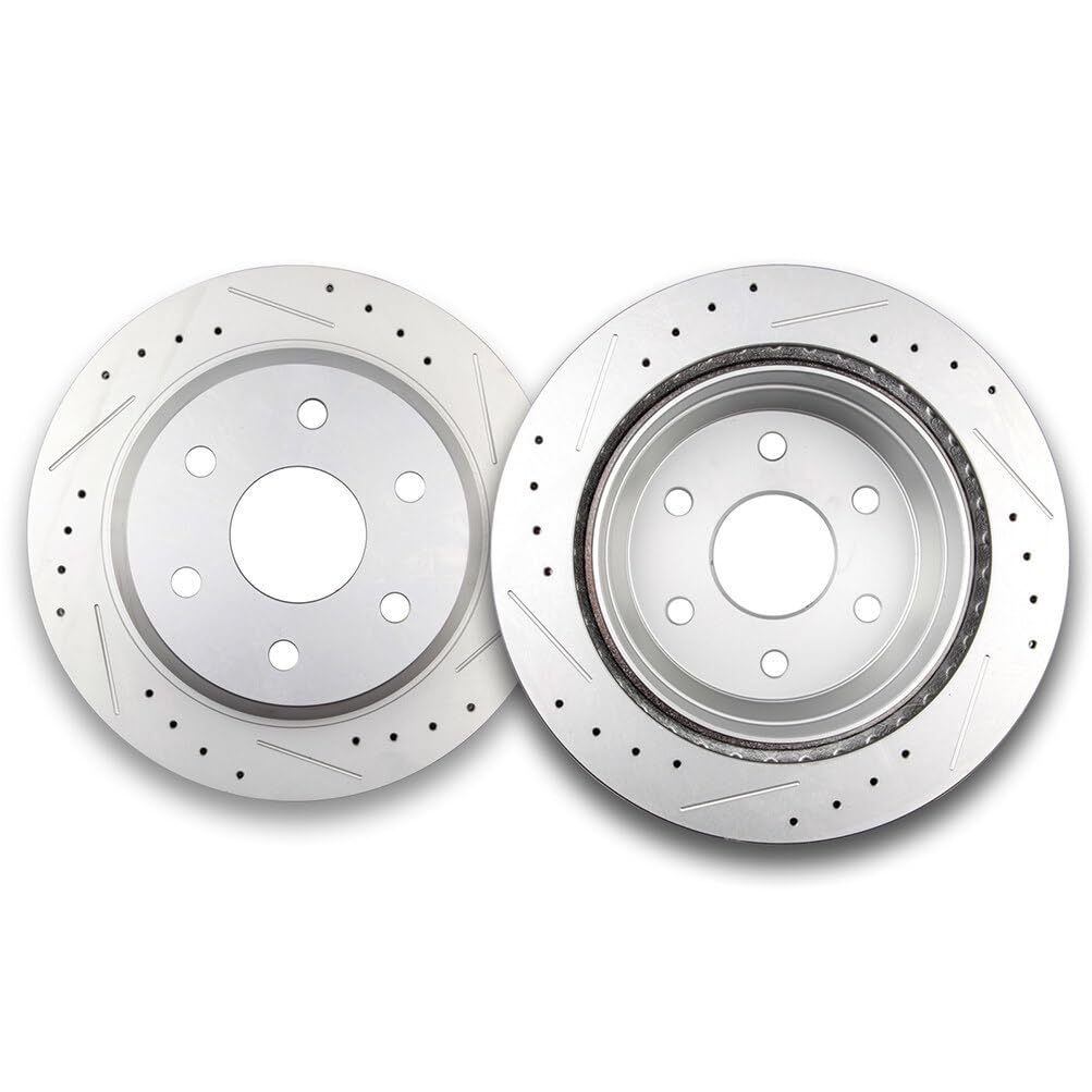 ECCPP 2575780255067 2pcs Rear Vented Disc Brake Rotors 330.2mm Fit For Cadillac Escalade 2002-2006,For Chevrolet Avalanche 1500 