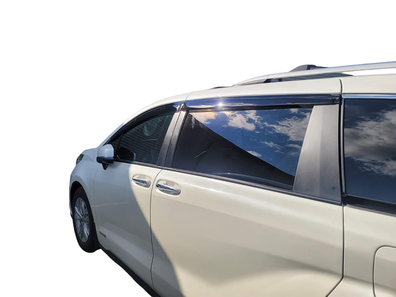 2021-2025 Tape-On Rain Guards For Toyota Sienna Side Window Visor Deflectors Extra Thick Tinted Vent Shades Le Xle Xse Limited P