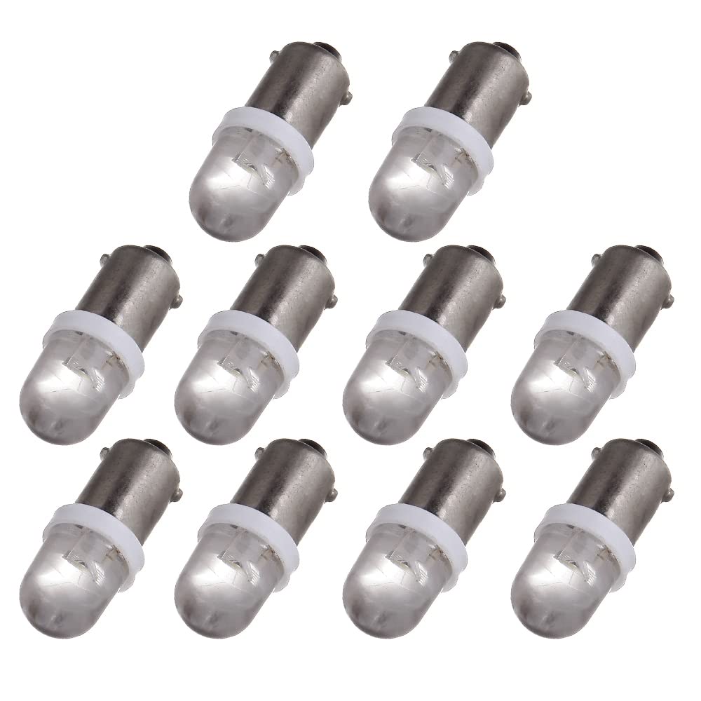 Cciyu 10X Xenon White Ba9S Led Lamp Instrument Cluster Panel Dash Light Bulbs Bayonet 56-76 For Ford For Dashboard Gauge Cluster