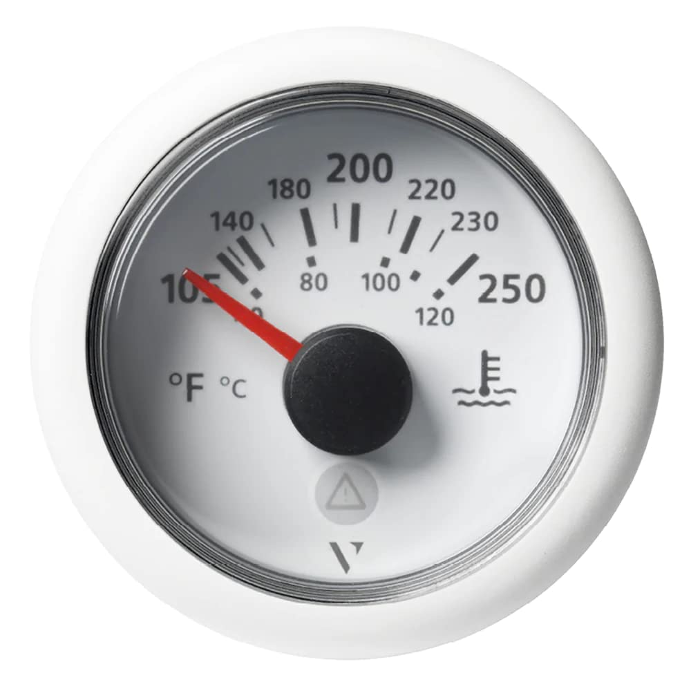 Veratron 52 Mm (2-1/16'') Viewline Temperature Gauge 105F To 250F - White Dial/Bezel