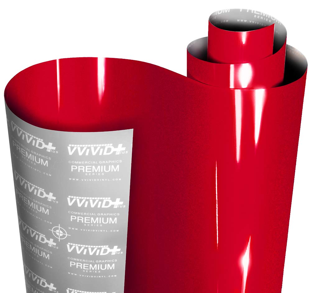Vvivid+ Ultra Gloss Metallic Candy Red Vinyl Car Wrap Premium Paint Replacement Film Roll With Nano Air Release Technology (15Ft