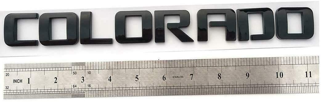 3-Piece Set Colorado Fender Tailgate Badge 3D Logo Emblem Nameplate Letter Truck Replacement For 03-18 Chevrolet Colorado (Gloss Black)