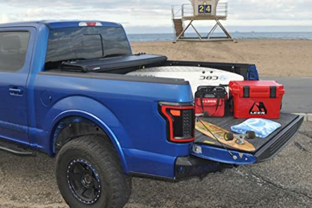 Leer Hf650M Quad-Folding Truck Bed Tonneau Cover, Fits Dodge Ram 1500, 2500, 2500Hd, And Ram Classic, Without 60/40 Tailgate, Years 2009-2018 And 2019, 6'4 Truck Bed, Black