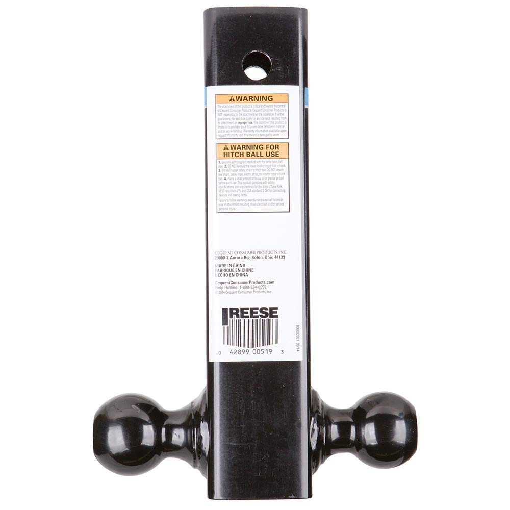 REESE Towpower 7068820 Tri Ball Trailer Hitch Ball Mount, (1-7/8 Inch, 2 Inch, 2-5/16 Inch Trailer Hitch Balls), Fits 2-1/2 Inch