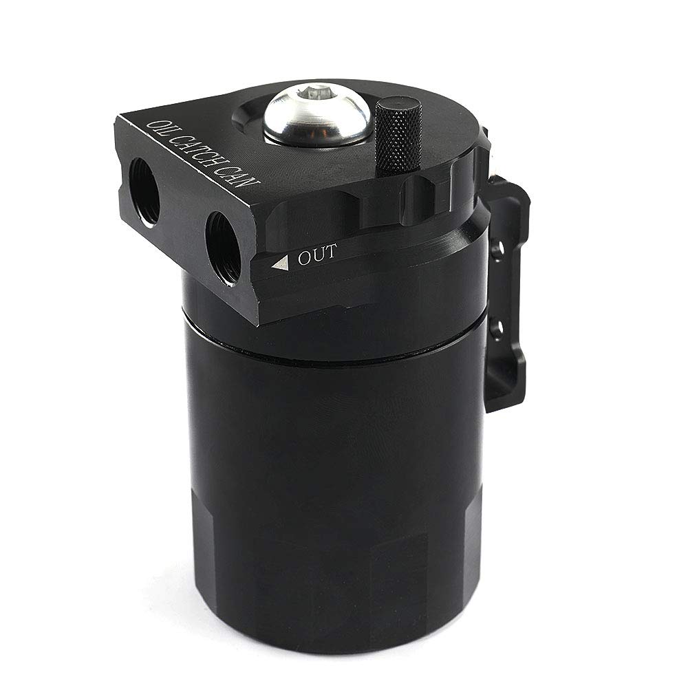 Aiuphing Oil Catch Can Kit, Universal 300Ml Aluminum Oil Collector Tank With Air Filter,Hose And Other Accessories (Black)