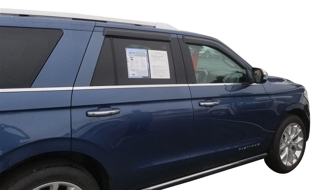 Trailfx Rain Guard Tape On Window Vent Visors Acrylic With A Smoke Tint 4 Piece Compatible With Ford Expedition 18-Up - 4812H