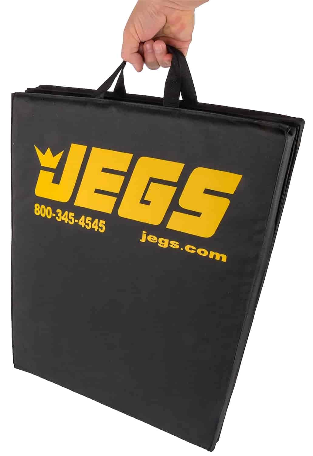 JEGS Foldable Pit Mat - Heavy-Duty Black Mechanics Pad, 48" x 18", 1.5" Thick Foam, Stain & Tear Resistant, Built-In Carry Handle