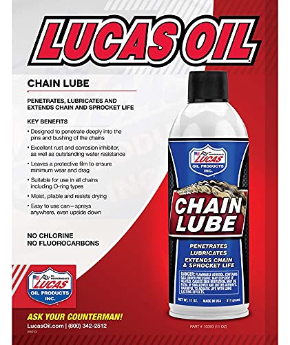 Lucas Oil 10393 Chain Lube Penetrant Aerosol - 11 Oz., Multi